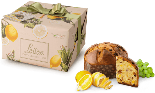 Itāļu panettone FRUTTA e FIORI LIMONI ar rozīnēm, karamelizuotomis citronēm un citronu krēmu 1000 g
