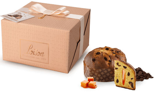 Itāļu panettone GENESI ar sāļo karameli un izmeklētu šokolādi 600 g